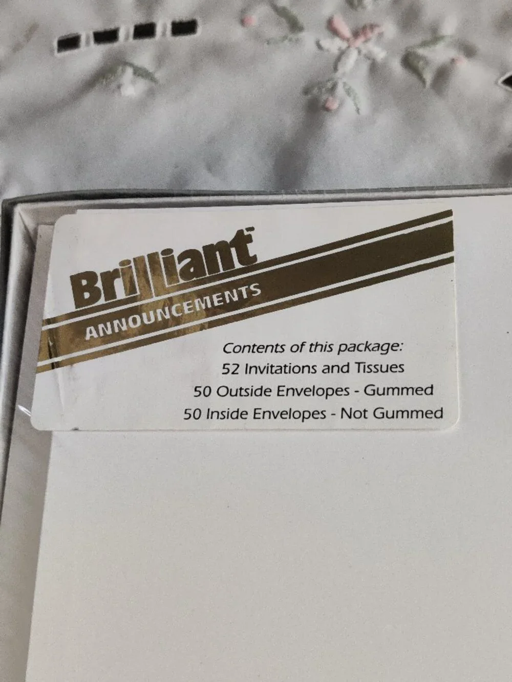 NEW SEALED Williamhouse Brilliant Announcements White Embassy #303 50+25
